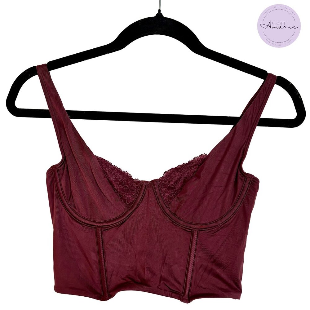 Abercrombie & Fitch Lace Corset Top | Maroon/Burgundy | NWT | Size Small